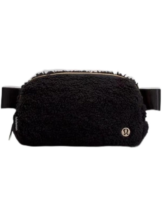 lululemon athletica Accessories - lululemon athletica Black Sherpa Belt Bag with Gold Logo